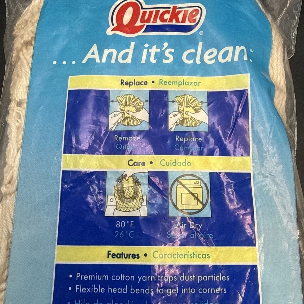 Quickie Home Pro Premium Cotton Dust Mop Refill #067‎ New Old Stock Vintage